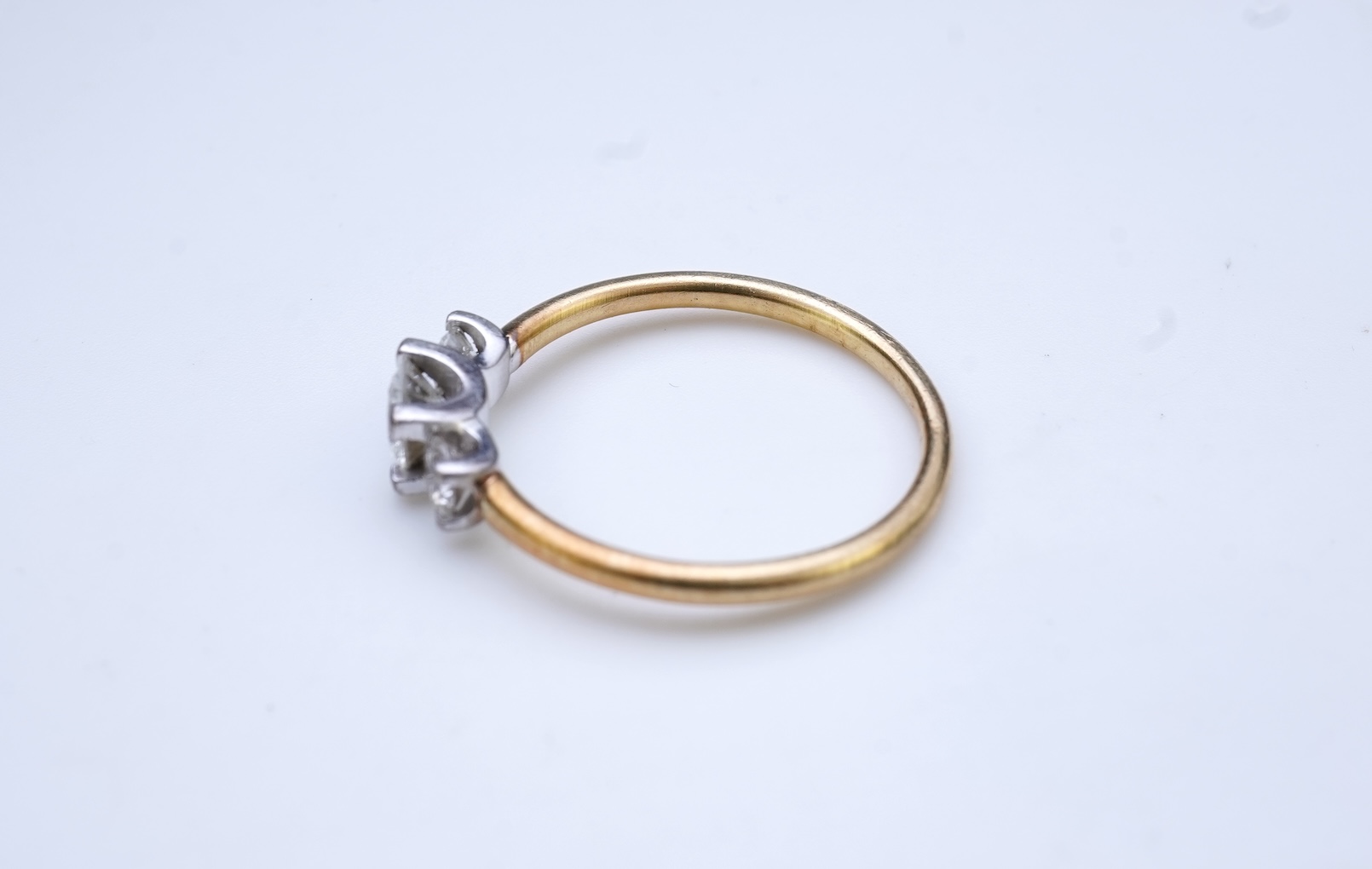 A three-stone diamond ring